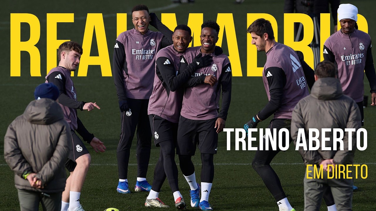 🔴 EM DIRETO | Treino do Real Madrid para preparar a visita ao Benfica