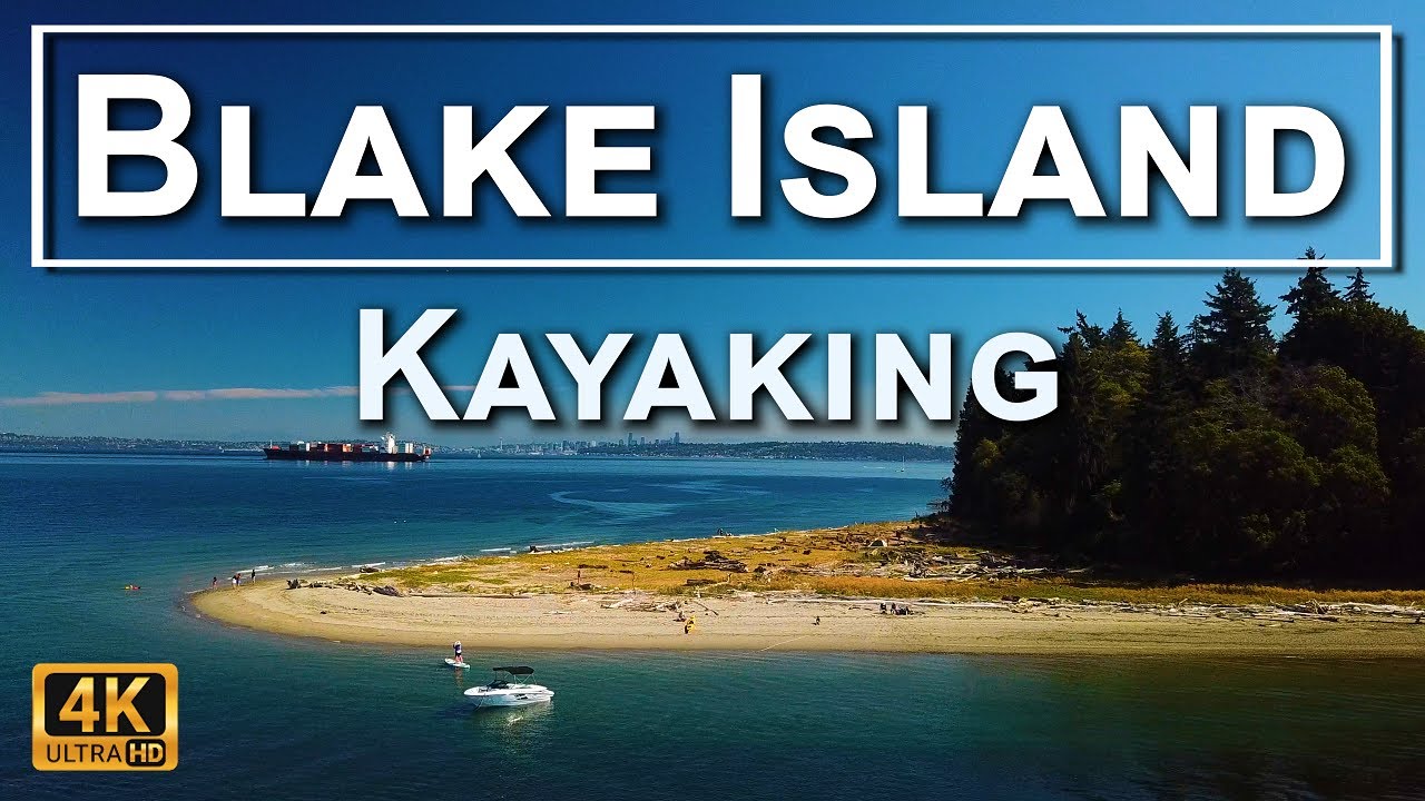 Kayaking to Blake Island near Seattle in Washington in 4K UHD with Aerials