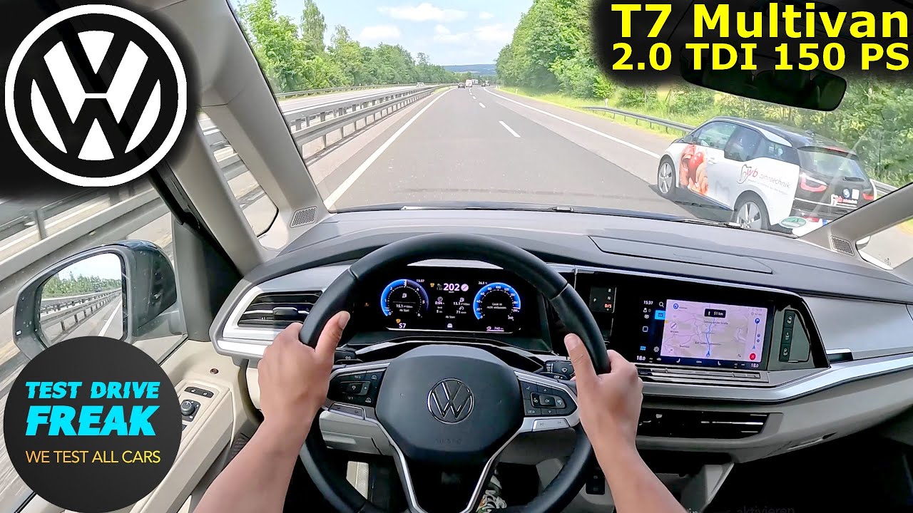 2025 Volkswagen T7 Multivan 2.0 TDI (150 PS) POV Drive 🚐 Topspeed Autobahn | No Speed Limit Germany