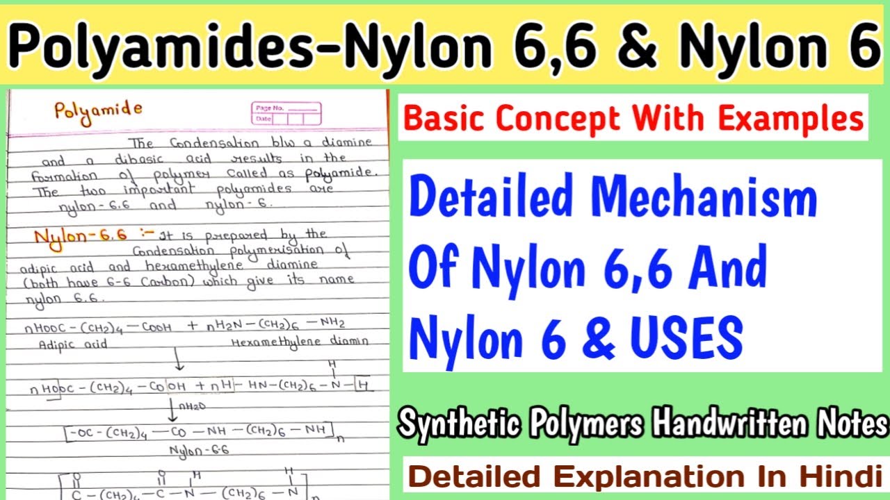 POLYAMIDES - Nylon 6,6 And Nylon 6 | Detailed Mechanism | Uses Of Nylon 6, 6 