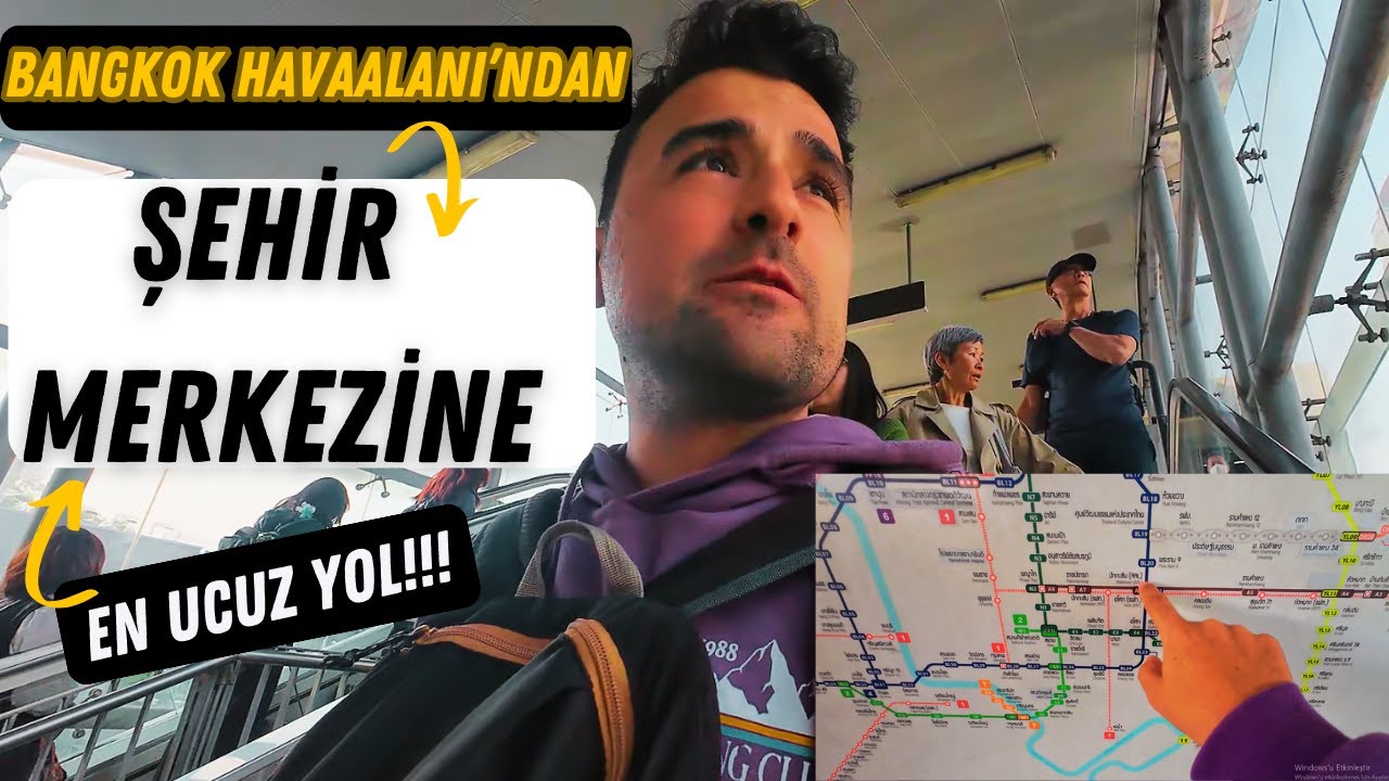 Suvarnabhumi Havalimanı’ndan BANGKOK Şehir Merkezine Ulaşım 🚆 | EN Kolay ve UCUZ Yol! #40