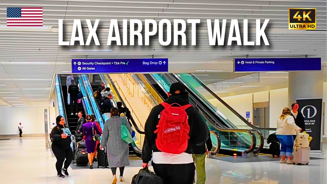 LAX Airport Walk Before Security 🇺🇸 | 4K Los Angeles Airport Tour