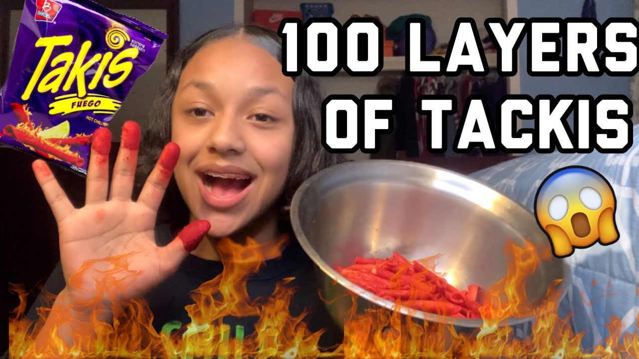 100 LAYERS OF TAKIS DUST CHALLENGE PT.3🔥😱