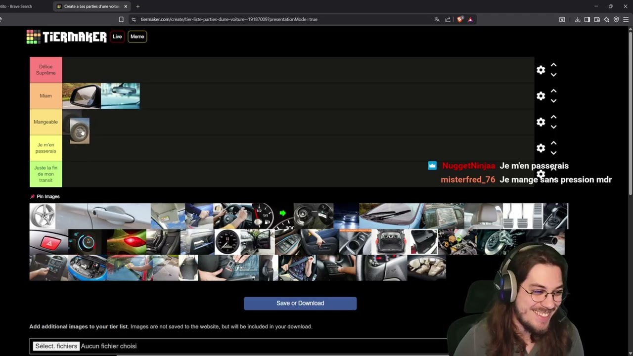 Tier List GOURMANDE! (VOD 22/02/2026)