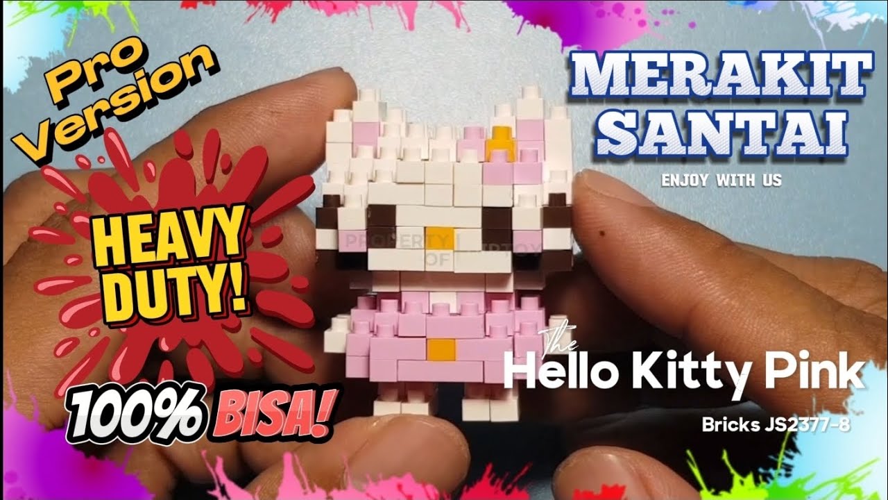 Merakit santai HELLO KITTY Pink dress mini bricks JS2377-8