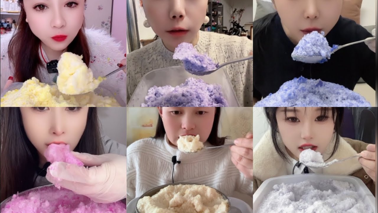 ASMR SOFT POWDERY ICE EATING | FLAVORED ICE EATING