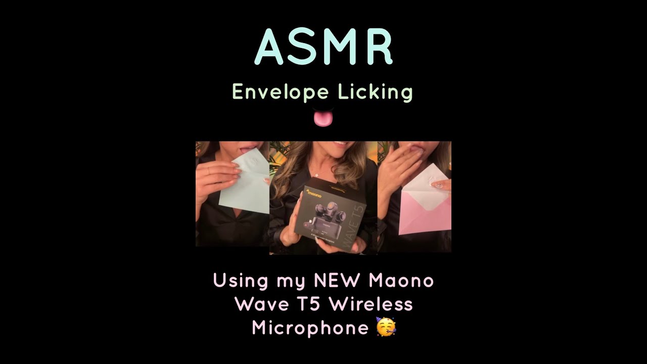 ASMR Envelope Licking 👅 Using my NEW Maono Wave T5 Wireless Microphone