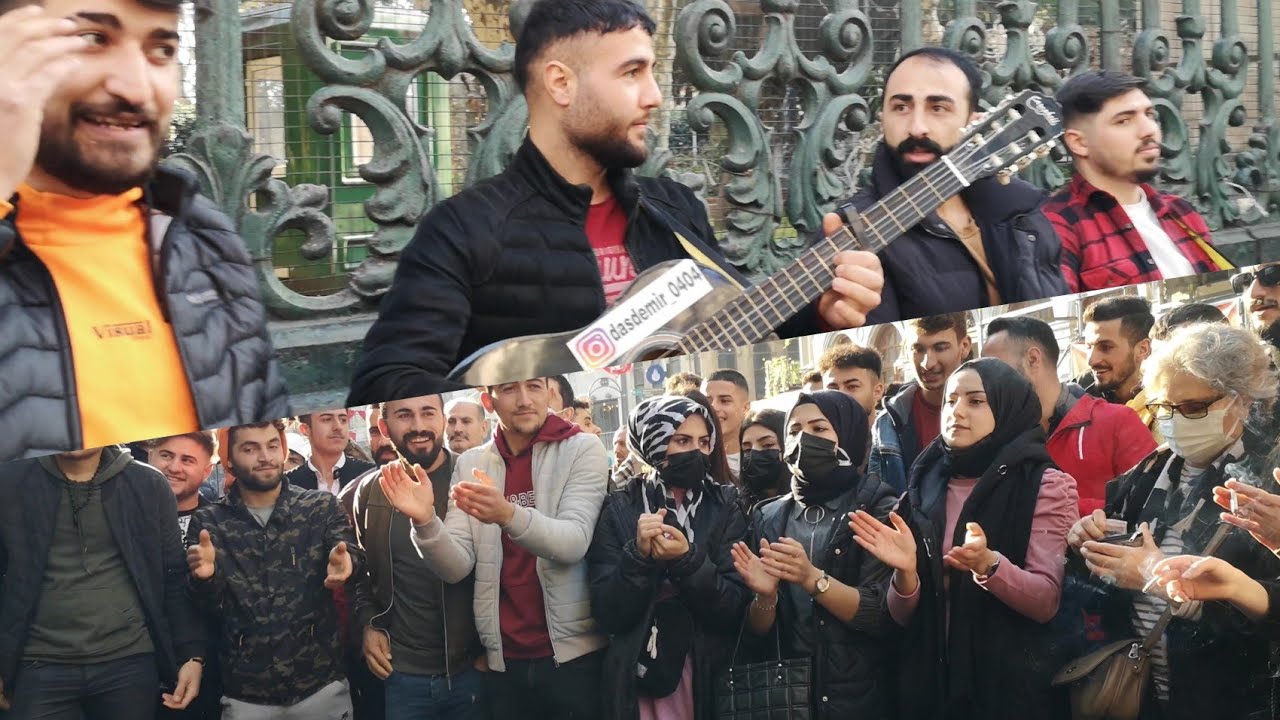 Taksimde Sokak Müzizyenlerine Muazam ilgi. Sokak Sanatçıları Söyledi Halk Eşlik Etti. 4K