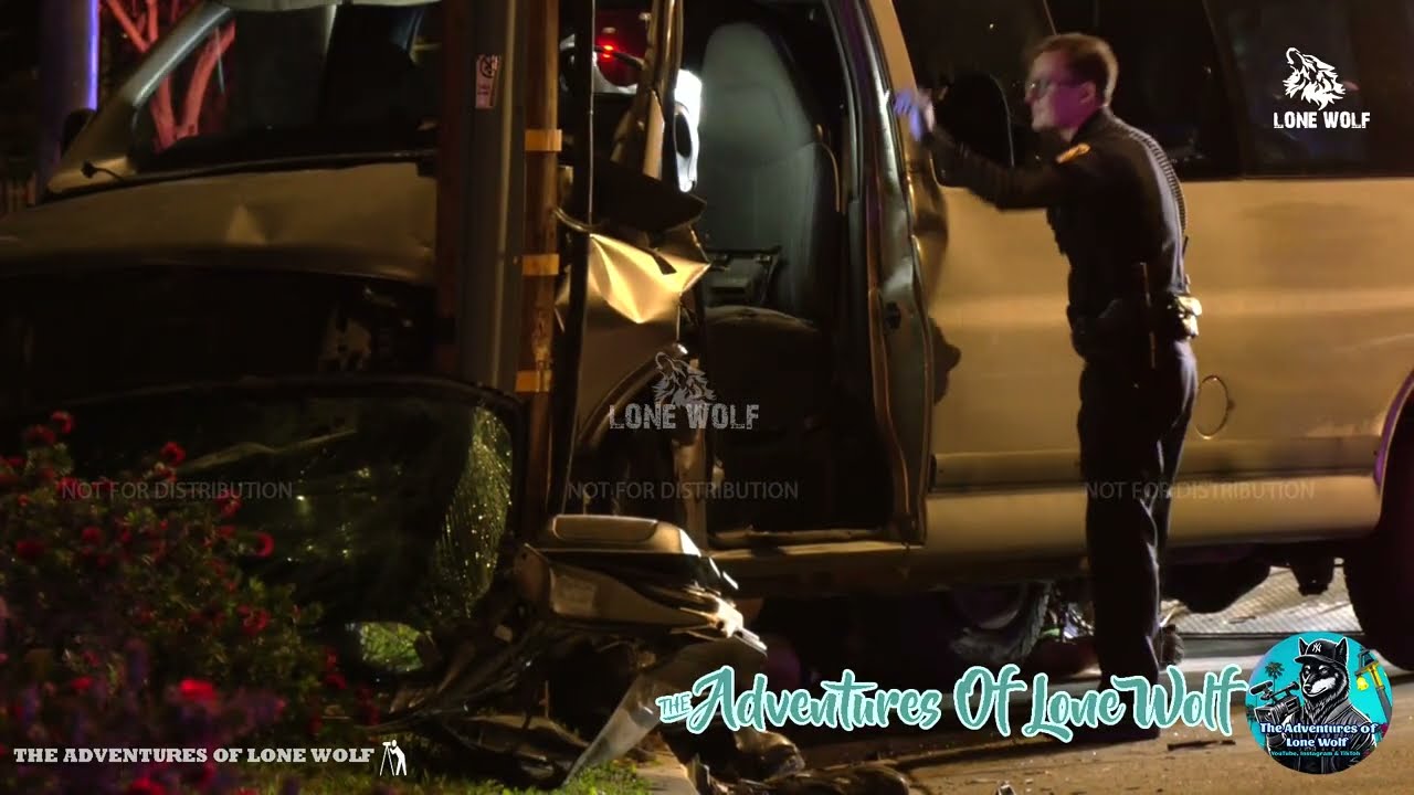 RIVERSIDE | Extrication Crash, Van vs. Pole