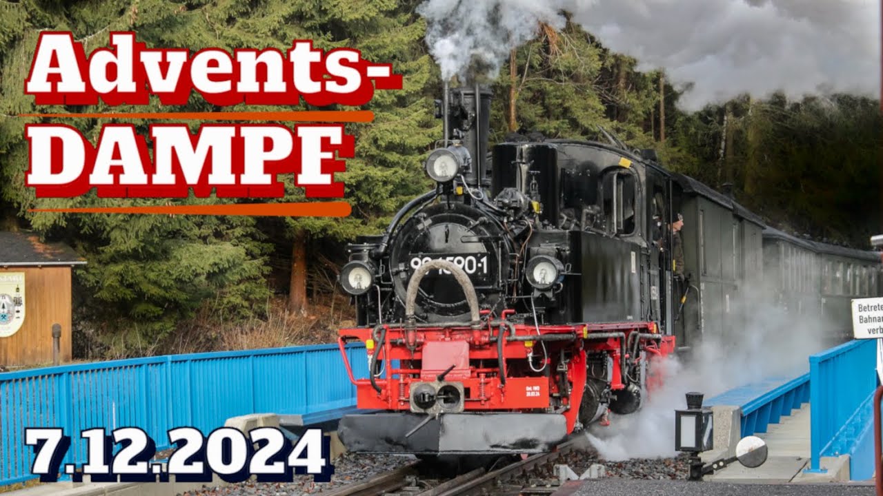 Zwei-Zug-Betrieb auf der Preßnitztalbahn | Mettenschicht | 99 590 & 99 715 | 7.12.2024