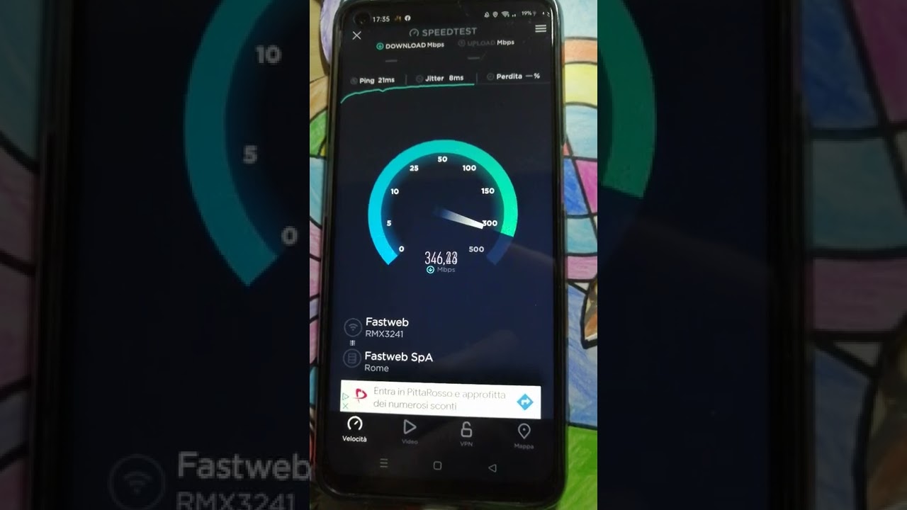 Speedtest linea Fastweb FWA in Wi Fi