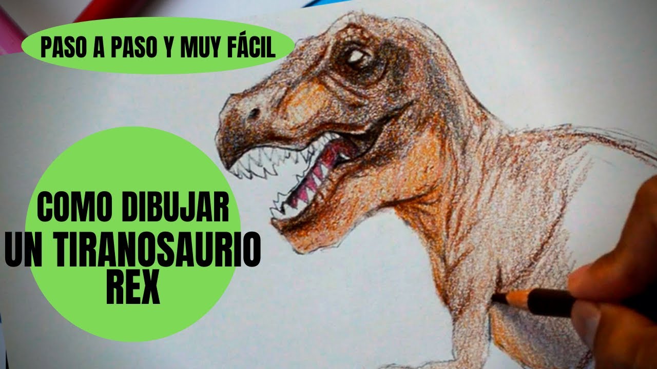 Cómo Dibujar Un Tiranosaurio Rex Realista Paso a Paso Muy fácil 🦖