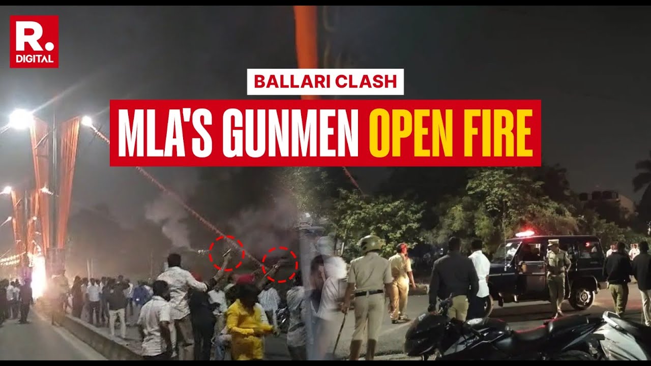 Ballari Clash Over Poster Installation: Videos Show Congress MLA's Man Open Fire In The Air