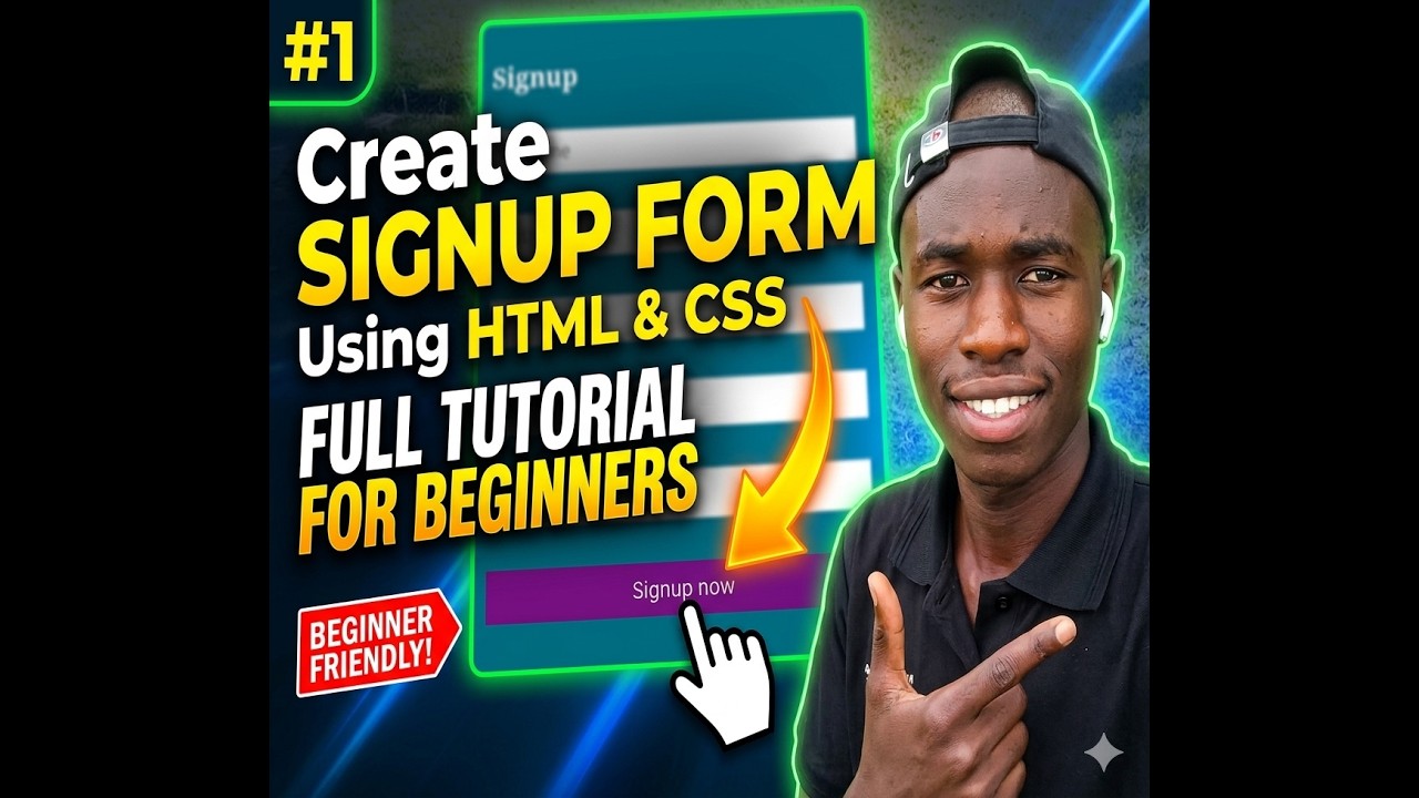 #1 Create Signup Form Using HTML and CSS | Full Tutorial for Beginners