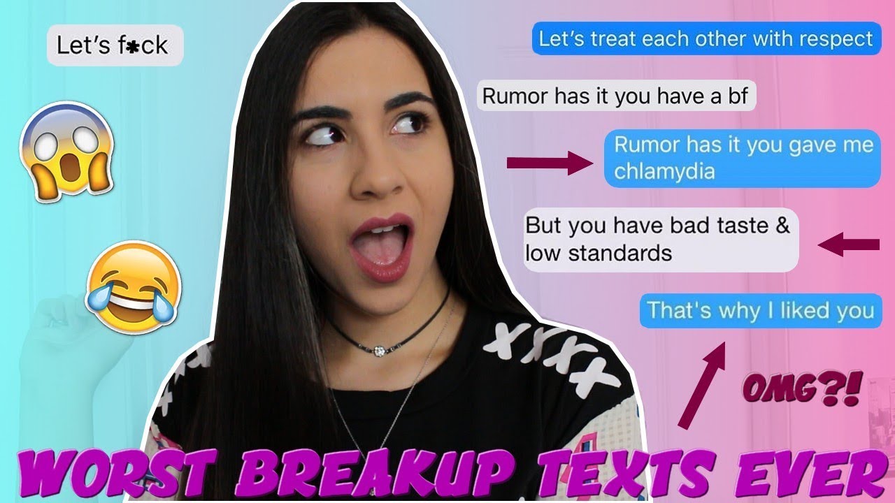 Reacting to the WORST Breakup Texts EVER 2 (savage af!) | Just Sharon