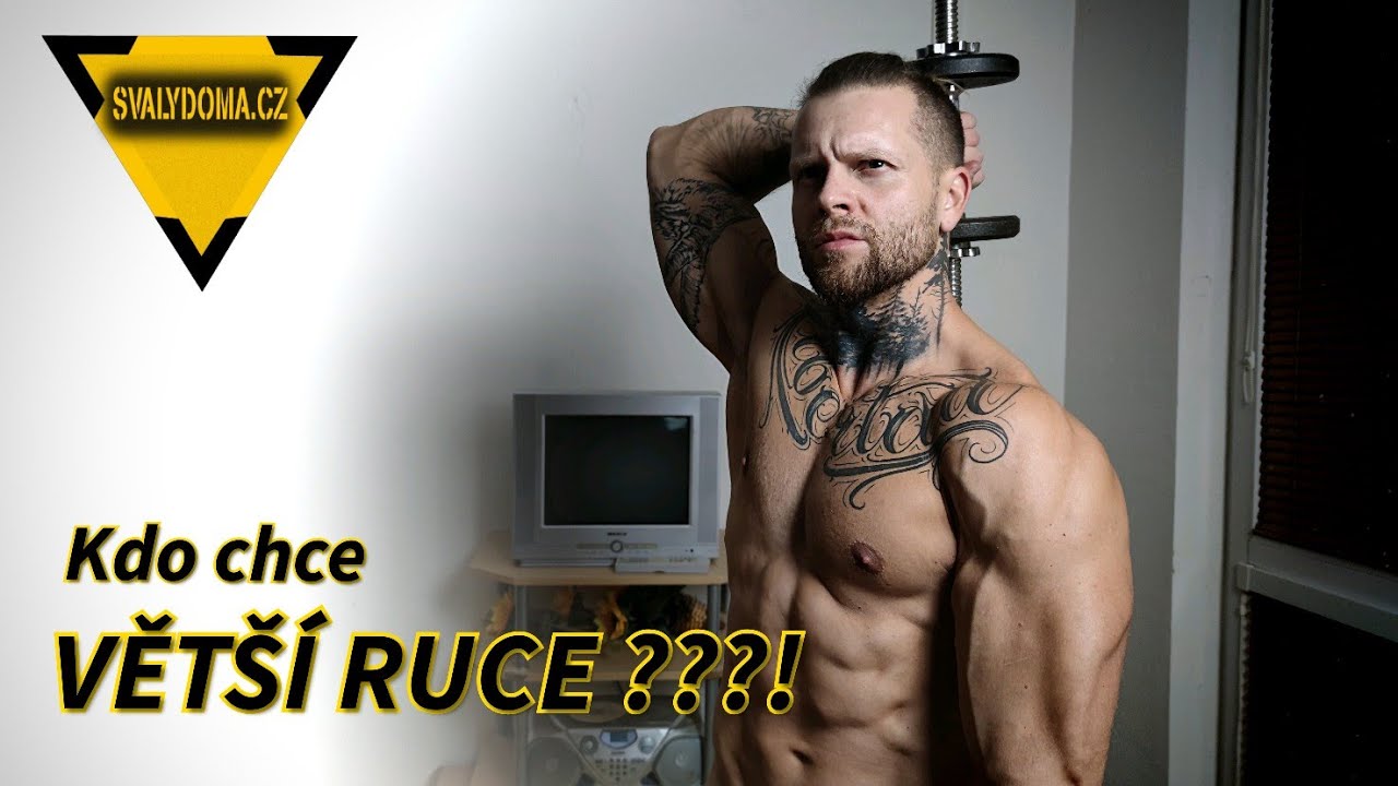 #155 CVIČEN&Iacute; DOMA s činkami - 3 nejlep&scaron;&iacute; cviky na TRICEPS s jednoručkami ! Vybuduj si VĚT&Scaron;&Iacute; PAŽE !!!