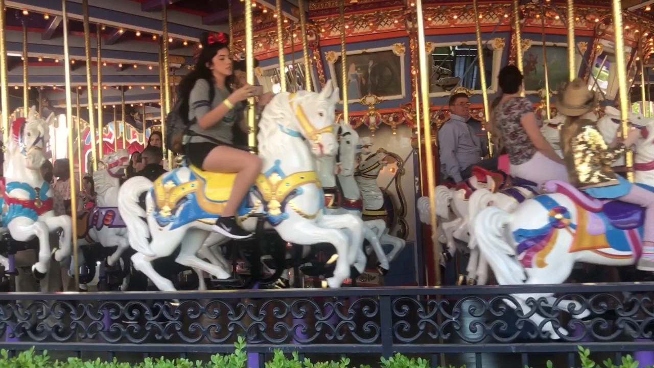 Beauty and the Beast on King Arthur's Carousel at Disneyland