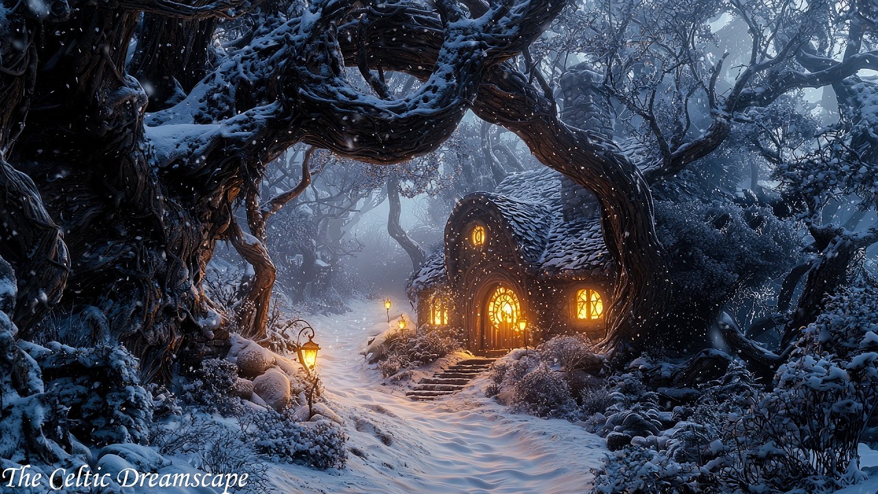 The Mossroof Refuge of the Winter Dark | Medieval Celtic Winter Ambience for Focus & Deep Rest