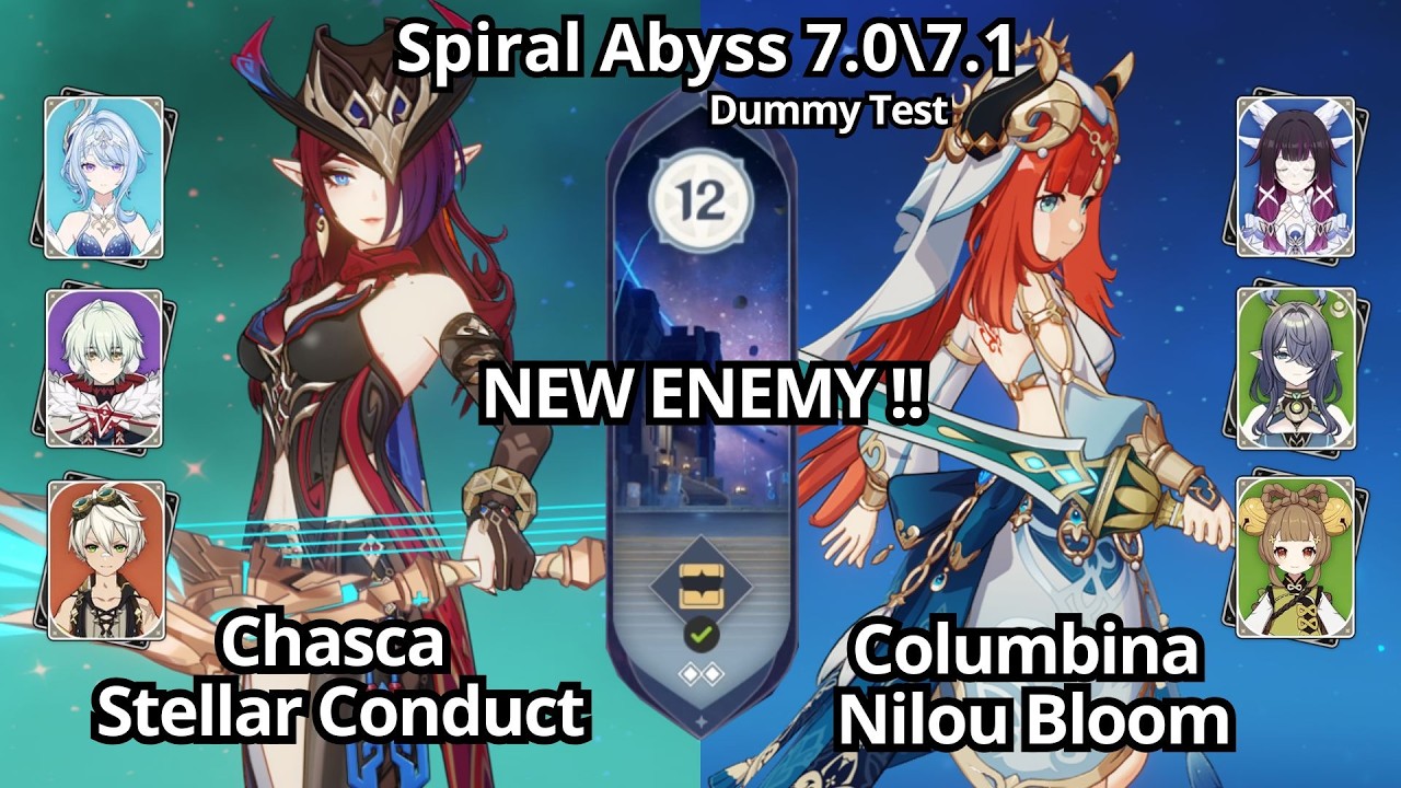 NEW C0 Chasca Stellar Conduct & C0 Columbina Nilou Bloom - Spiral Abyss Floor 12 Genshin Impact 7.1
