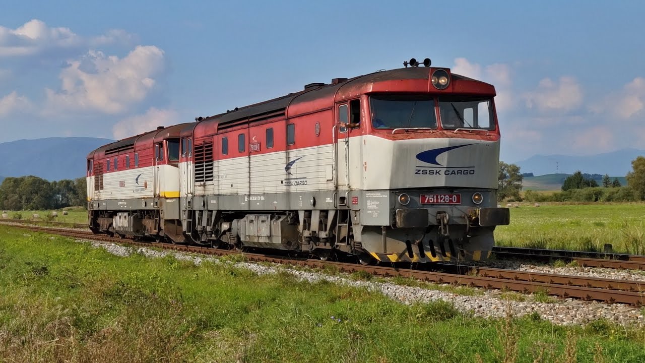 Vlaky Slovensko - Bardotky 751.204 + 751.128 s oceľou z Podbrezovej