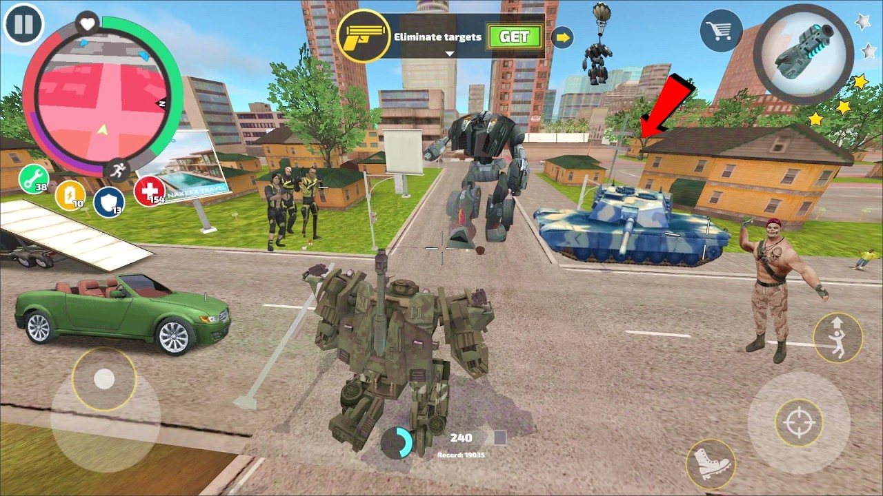 Rope Hero Vice Town (Transformer Tank Robot Fight Giant Robot Car Police)  - Android Gameplay HD