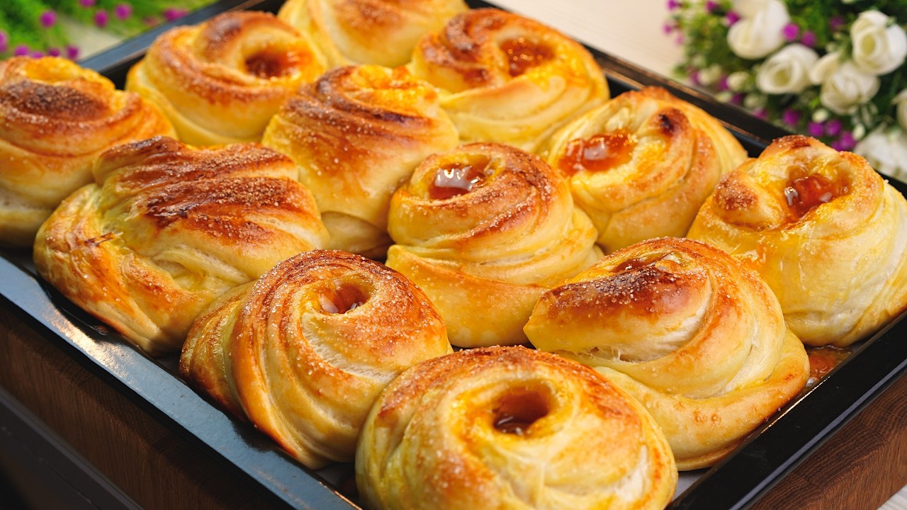 Если у вас есть мука, молоко и яйца! Приготовьте эти пышные булочки😋