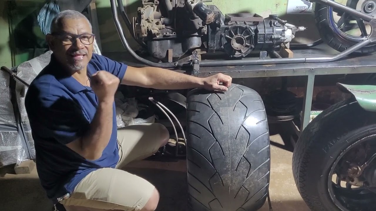 chassi artesanal para moto com motor de automóvel!