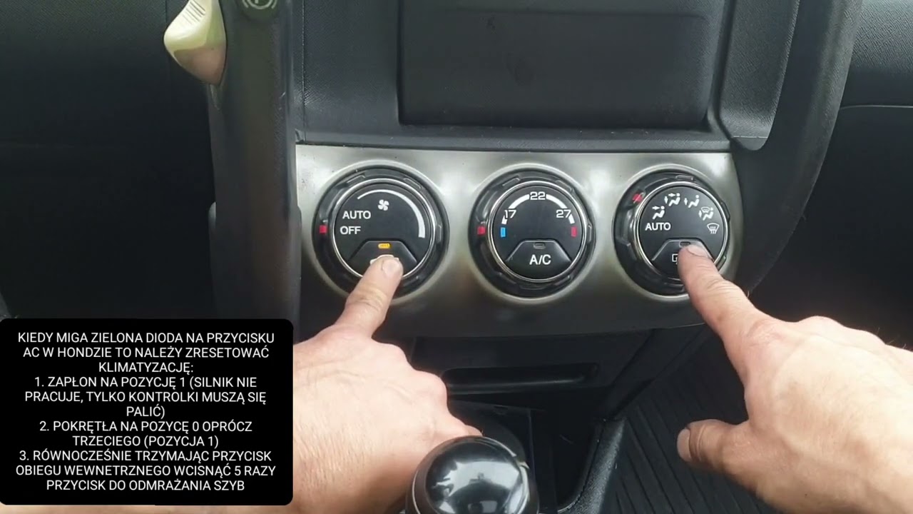 MIGA PRZYCISK AC HONDA RESET KLIMATYZACJI JAK NAPRAWIĆ ? CRV ACCORD CIVIC