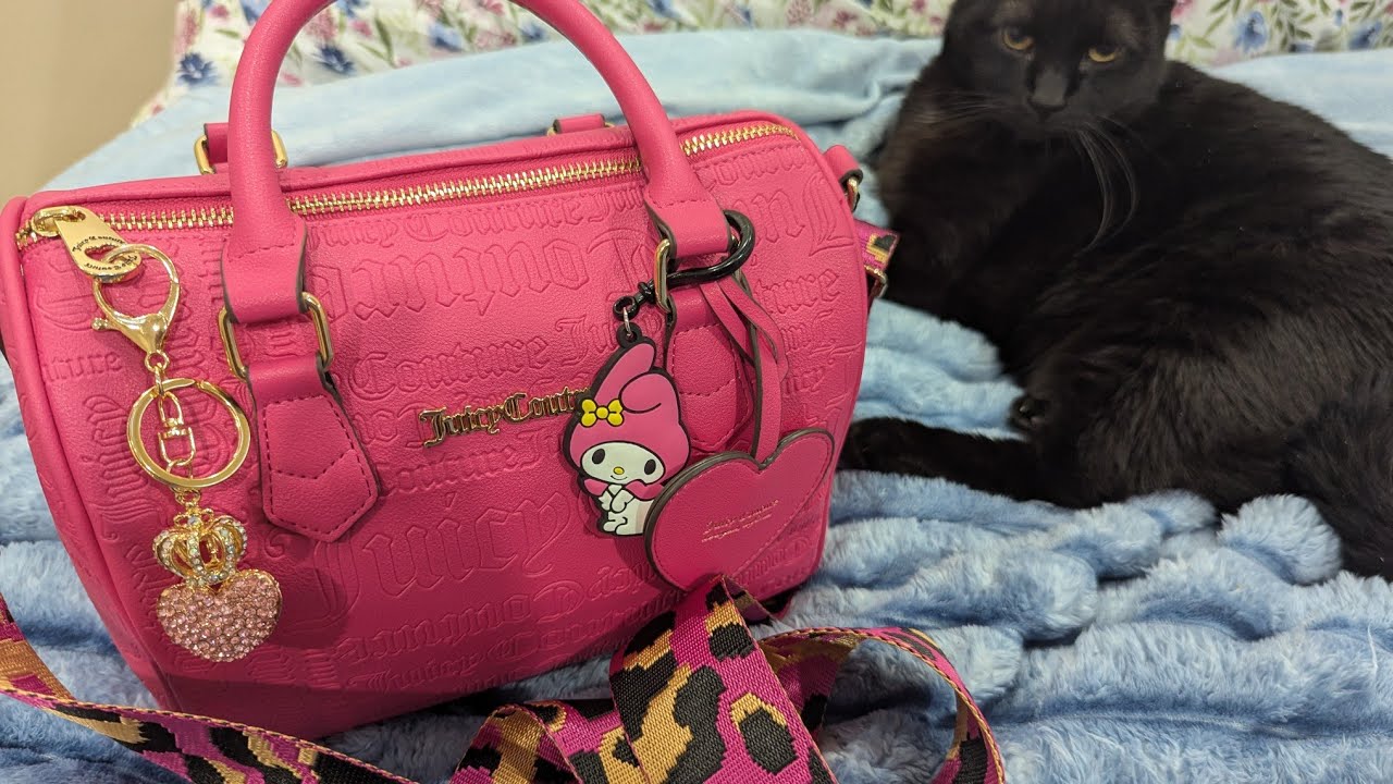 Juicy Couture free love satchel what's in my bag .. wimb