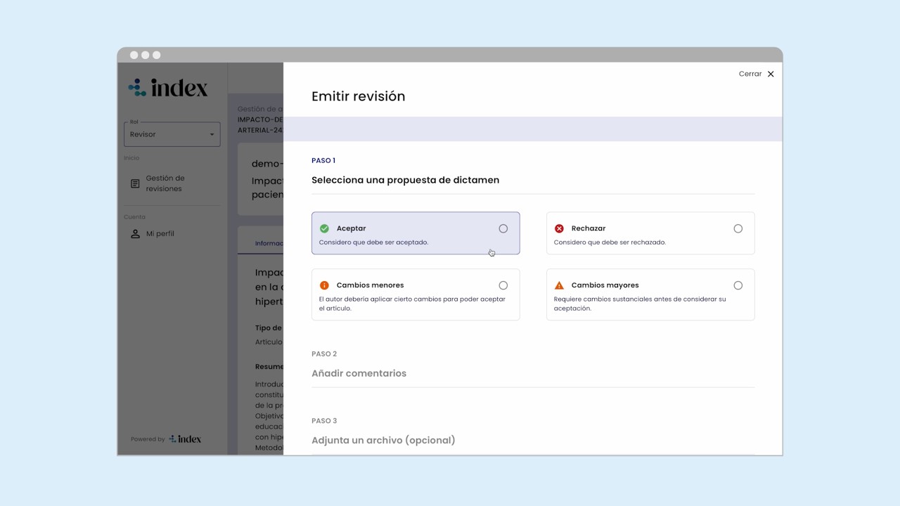 Cómo revisar un artículo en la Plataforma de Index | Tutorial completo para revisores