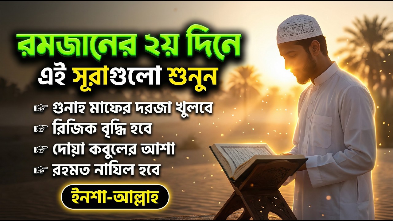 আজ পবিত্র রমজানের ২য় দিন - জীন, ভুত, রোগ, দুশ্চিন্তা, বদনজর, রিজিকের বাধা দুর হবে ইনশাআল্লাহ