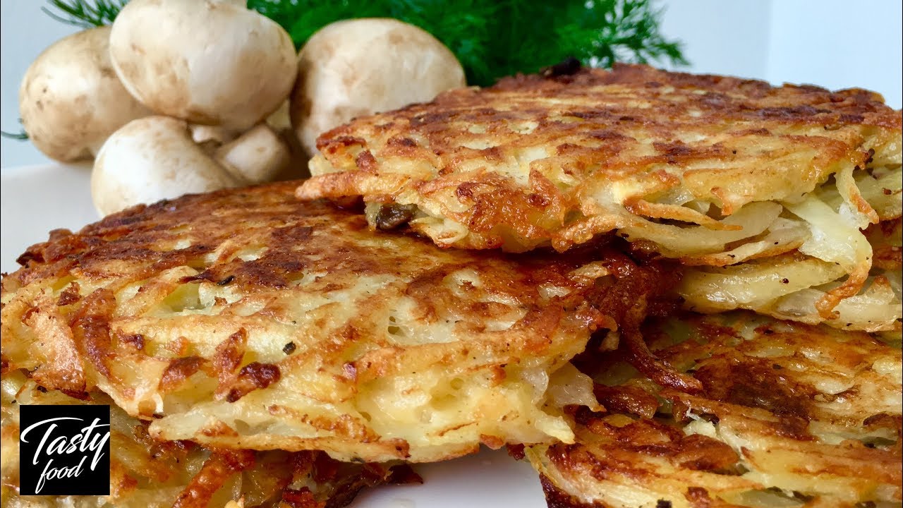 Хрустящие ДРАНИКИ с Грибами и Сыром, Прекрасный Ужин!