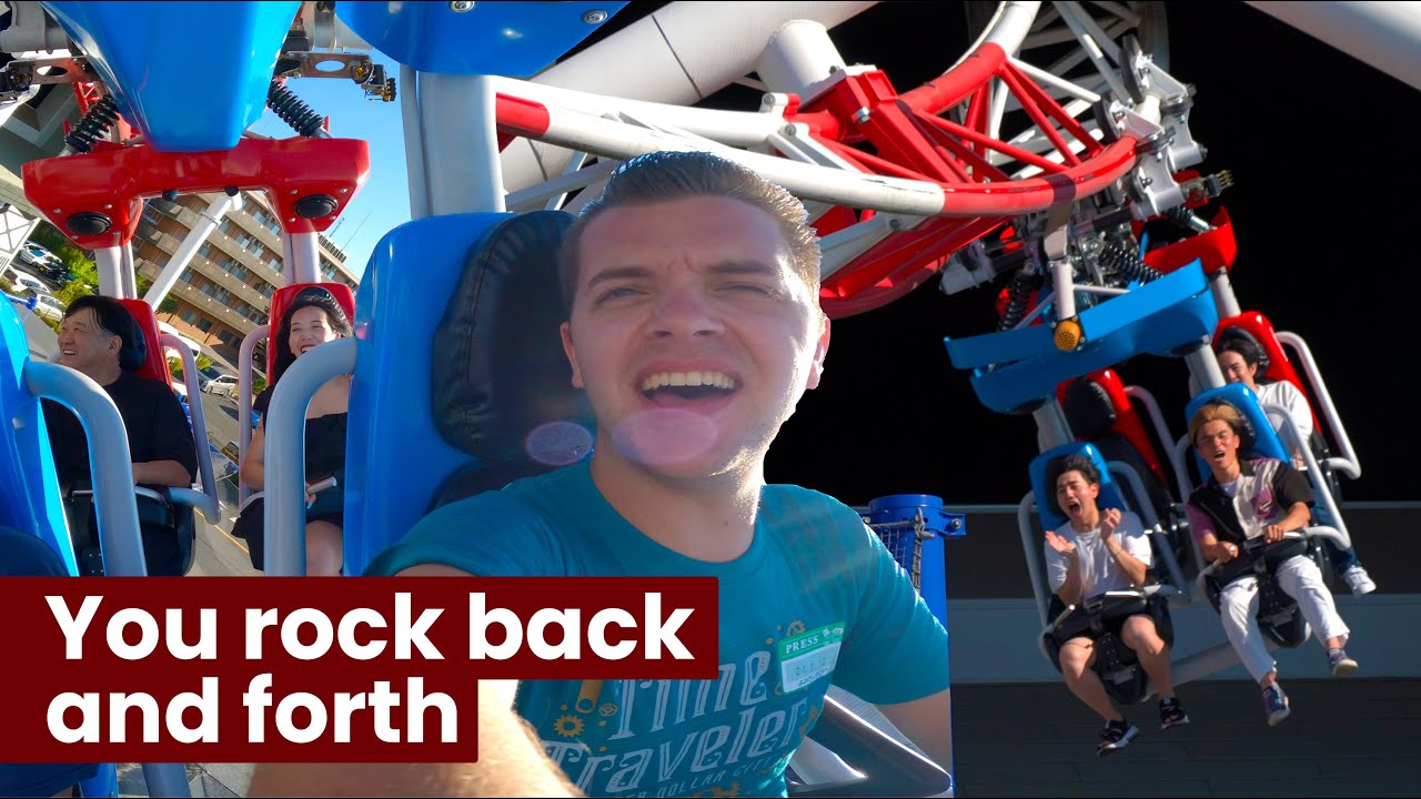 This Ride was WEIRD! One of a Kind Japanese Suspended Rocking Coaster near Tokyo