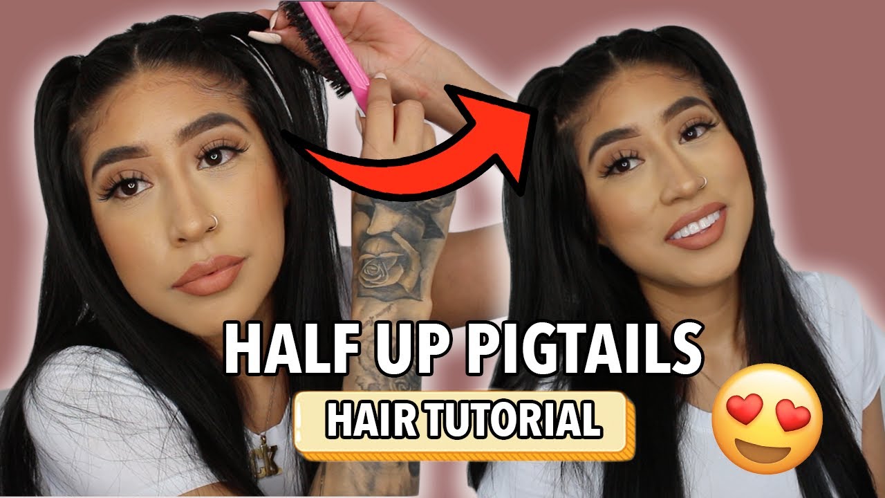 HOW TO: HALF UP PIGTAILS HAIR TUTORIAL *TRENDY HAIRSTYLE*