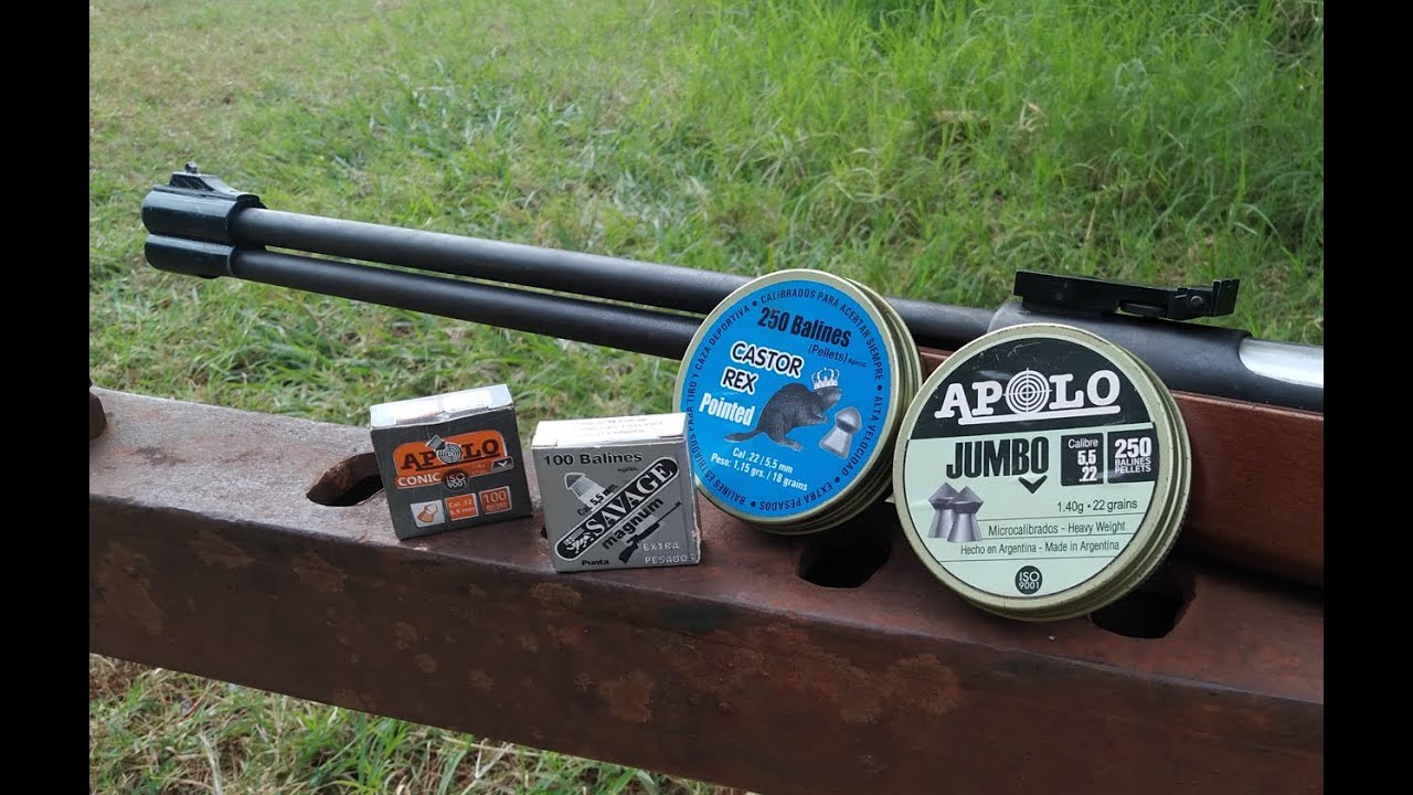 Probando algunos balines de calibre 5.5 mm.