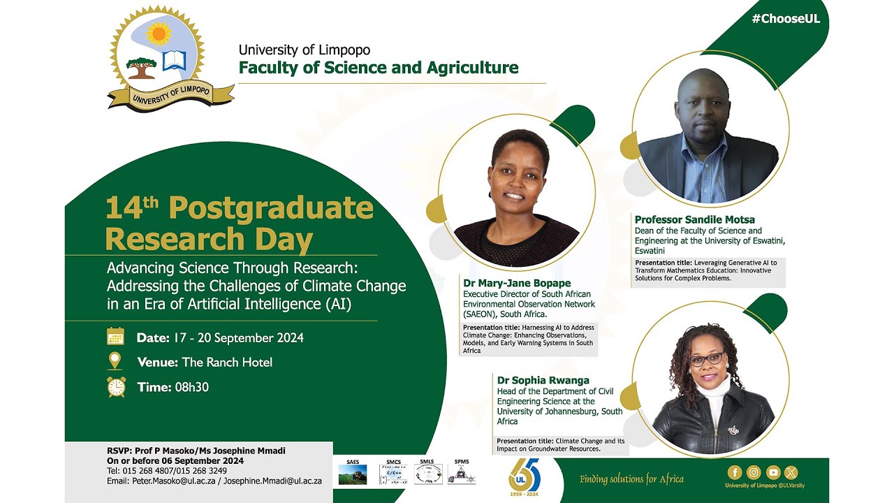 Faculty of Science and Agriculture 14th Postgraduate Research Day | Day 3