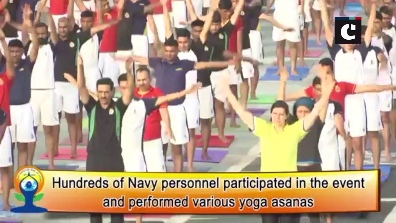 Western Naval Command performs yoga on 5th International Yoga Day onboard INS Viraat