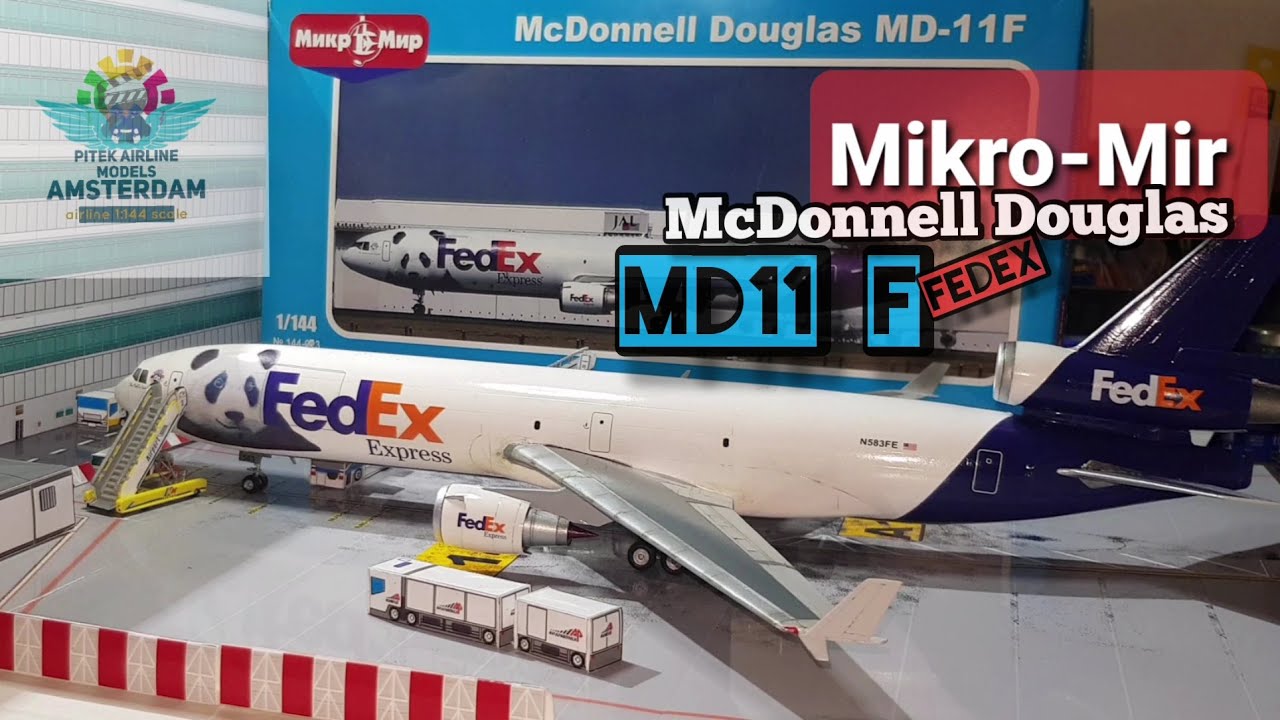 Assembling / MD11 F / Mikro-Mir / FedEx panda / 1-144 scale / with unboxing