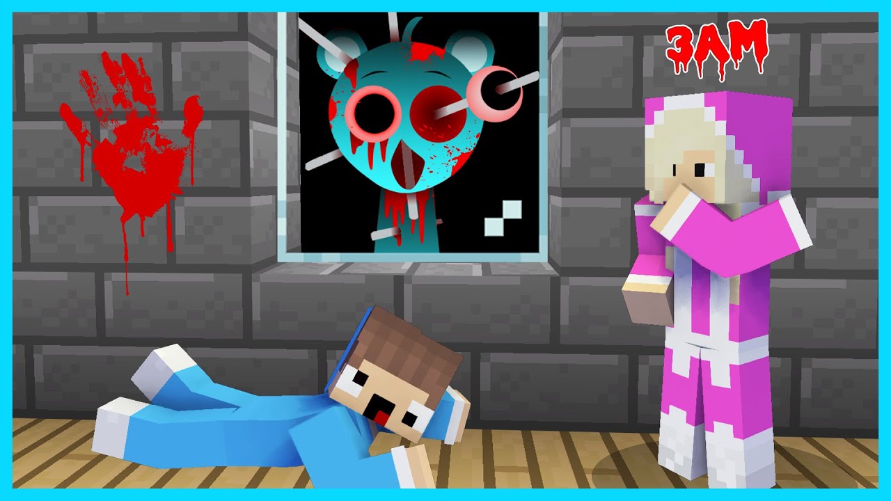 MIPAN & ZUZUZU KAGET! RUMAH NYA DI SERANG SPRUNKI HORROR DI MINECRAFT SURVIVAL! SEREM BANGET