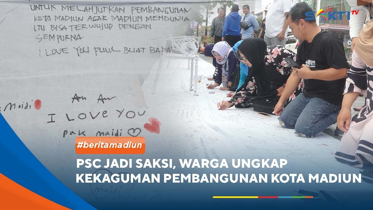 MADIUN - Ratusan masyarakat tanda tangan ungkapan terima kasih karya pembangunan Maidi selama ini