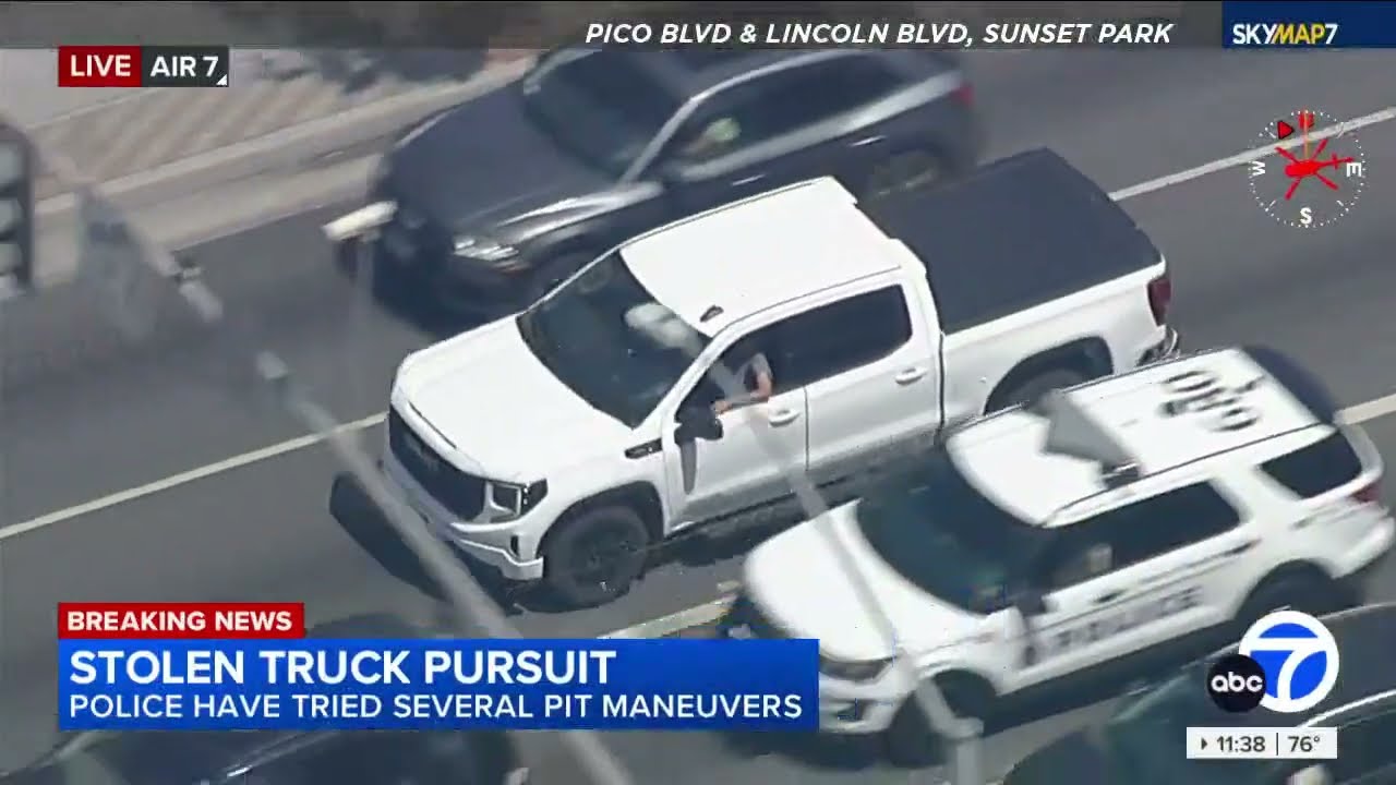 Police chasing driving in reported stolen vehicle through Los Angeles