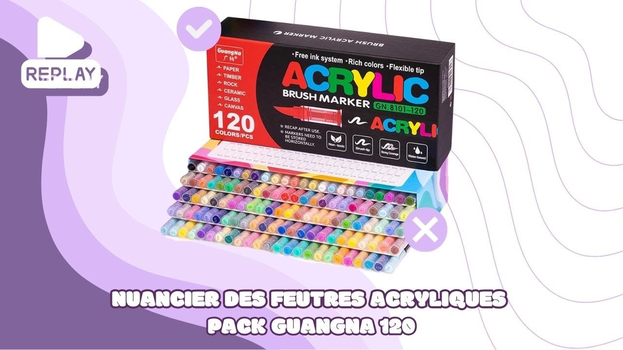 Nuancier du Pack 120 GuangNa (Marqueurs Acryliques)