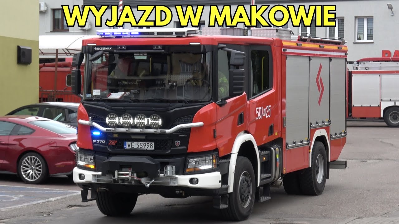 ALARM NA SESJI! Wyjazd Alarmowy ciężkiej Scanii P370 XT z JRG Mak&oacute;w Mazowiecki do pożaru