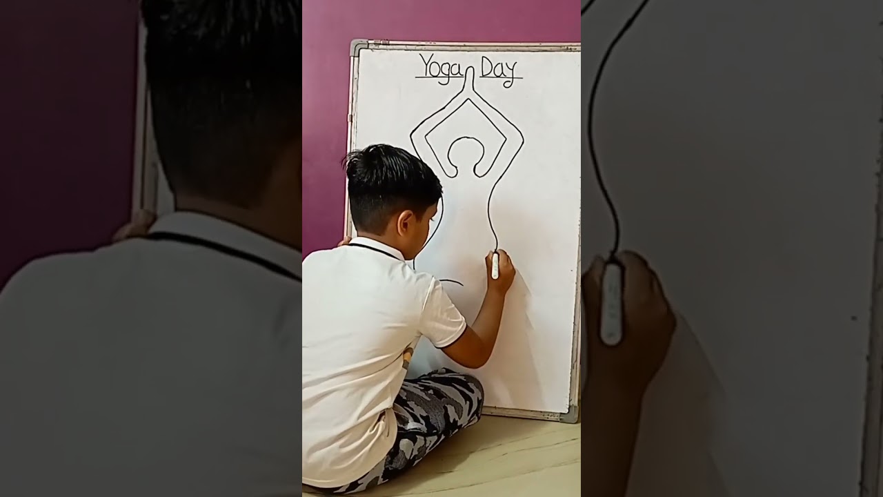 International Yoga Day Drawing.