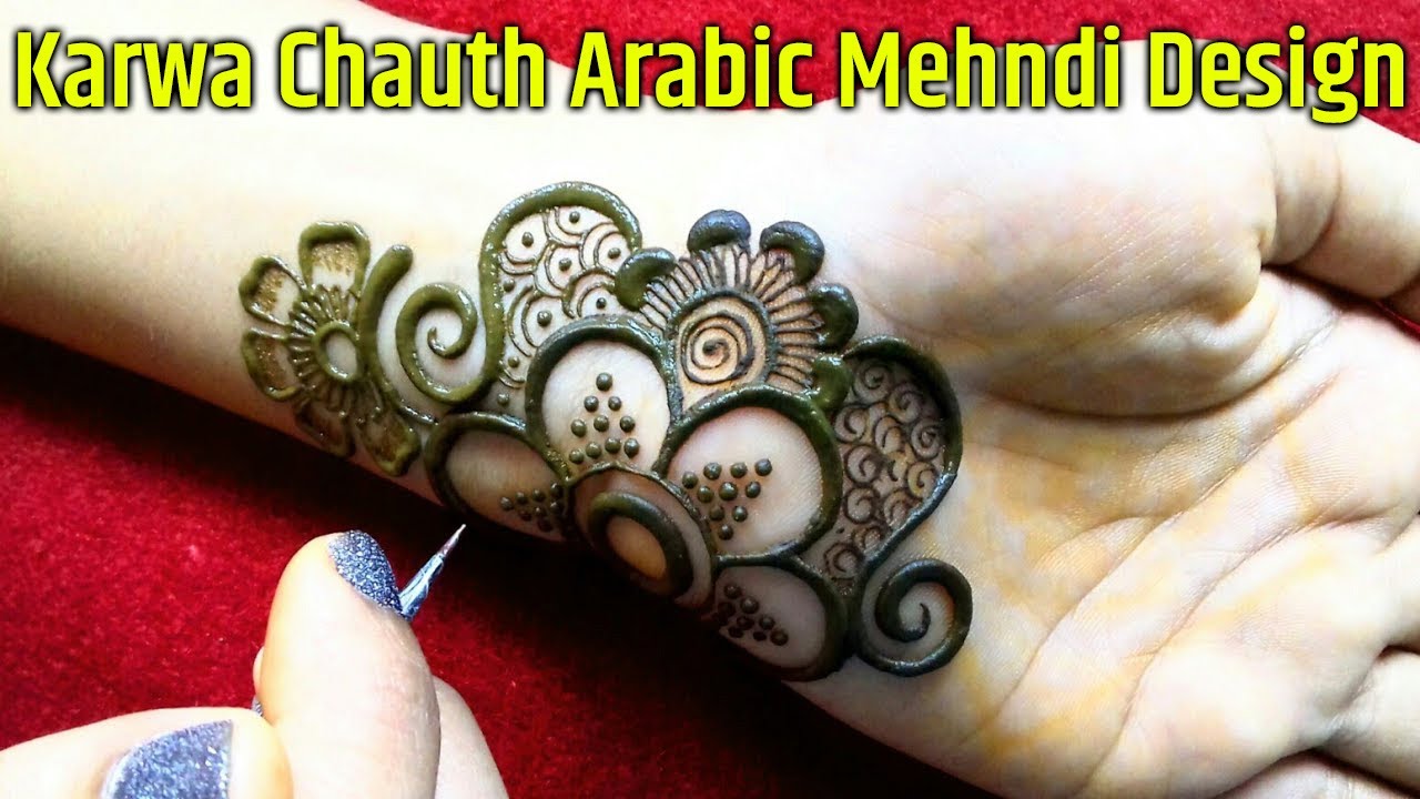 karwachauth Beautiful Arabic Mehndi Design for Backhand | mehndi design | easy mehndi design
