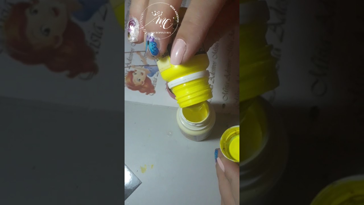 (APRENDA) MISTURINHA FLORESCENTE QUE USO NAS MINHAS FOLHAS(ADESIVOS DE UNHAS)