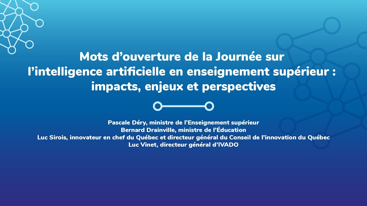 Mots d’ouverture de la Journée sur l’intelligence artificielle en enseignement supérieur