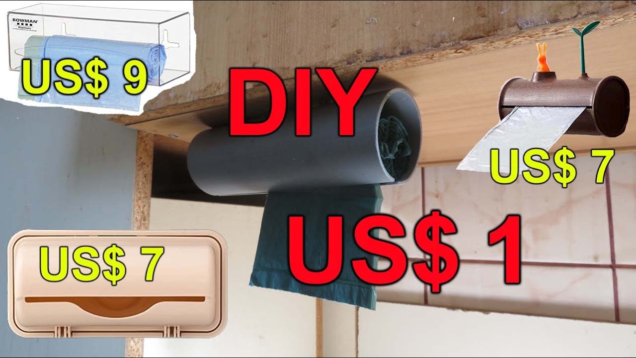 How to make a wall-mounted or under-table dispenser for trash bags in rolls