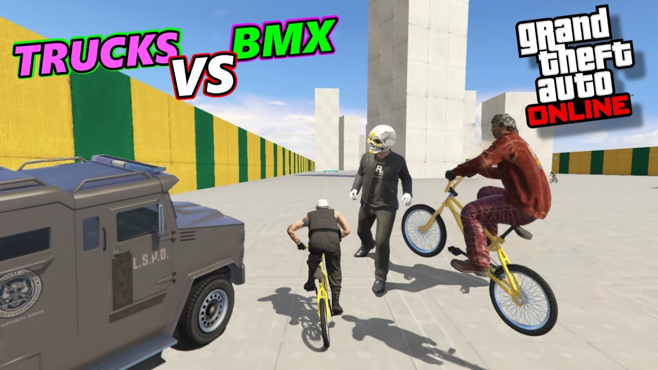 TRUCKS vs BMX: Solo Cyclist Destroys 11 Trucks + How to Always Win as Cyclist or Hunter GTA Online