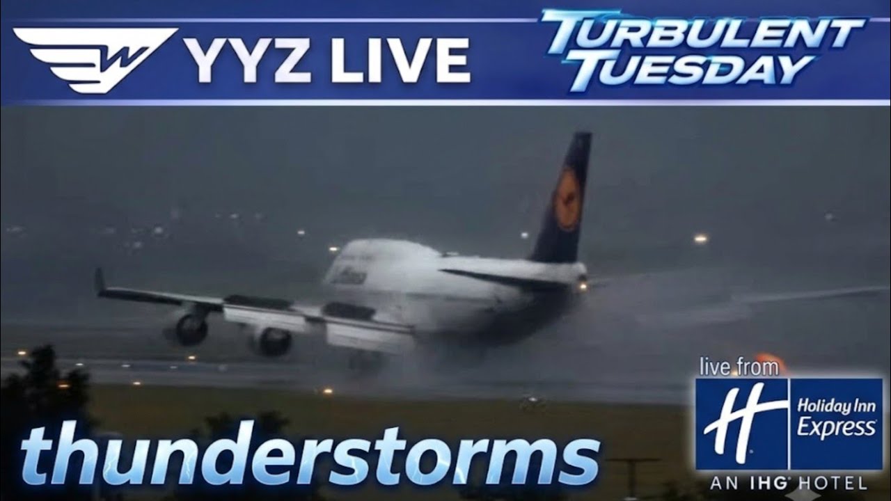 🔴 LIVE STORM WATCH Plane Spotting at Toronto Pearson (YYZ) | Holiday Inn Express View